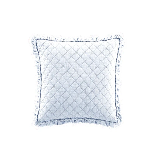 Brielle Home Ravi Stone Washed Solid Diamond Stitched Quilted Decorative Throw Pillow, 18x18, Light Blue