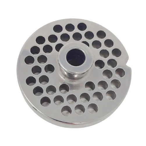 Cozzini Cutlery Imports #12 Meat Grinder Plates with Hubs - Cozzini Cutlery Imports - Choose Your Size (1/4 in. - 6mm - Large Burger Grind)