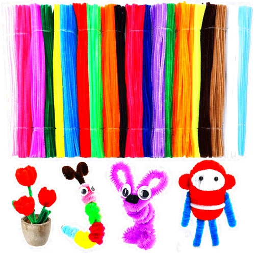 Caydo 1000 Pieces Pipe Cleaners Assorted 20 Colors Chenille Stems Bulk for Kids Art and Crafts Projects and Decorations(6 mm x 12 inch)