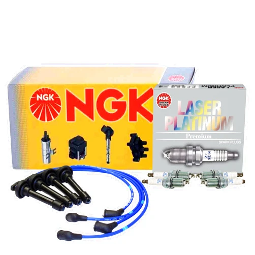 Newparts NGK Wire & 4 Laser Platinum Spark Plugs Kit For Honda CR-V 2.0 L4 B20Z2 99-01