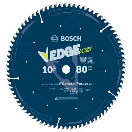 BOSCH DCB1080 10 in. 80 Tooth Edge Circular Saw Blade for Extra-Fine Finish for Melamine and Finished Plywood