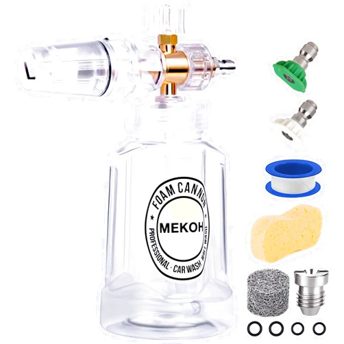 MEKOH Foam Cannon for Pressure Washer, Wide Mouth Car Wash Foam Sprayer, Adjustable Foam Gun, 1/4