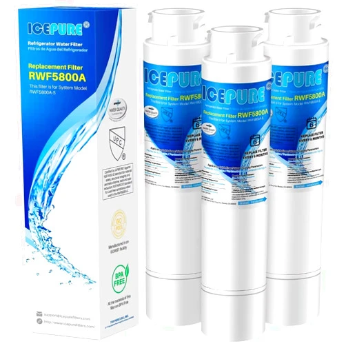 ICEPURE RWF5800A Refrigerator Water Filter Compatible with Frigidaire EPTWFU01, EWF02, Pure Source Ultra II, 3PACK