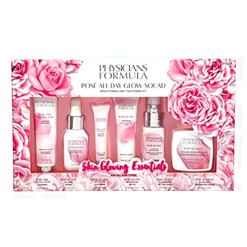 Physicians Formula Rose all day glow squad skin care travel set