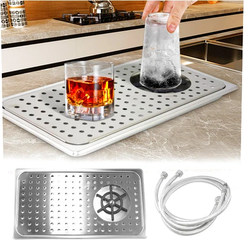 AIWFL Glass Rinser Automatic Cup Washer High-Pressure Glass Rinser Stainless Steel Automatic Household Commercial Glass Washers for Bar Home Kitchen Coffee Shop