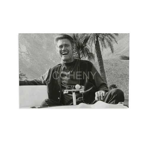 COHENY Chuck Connors And Johnny Crawford Portrait Art Poster Black And White Vintage Art Poster (1) Canvas Poster Print Wall Art Decor Paintings for Living Room Bedroom Decoration Unframe-style 12x08inch(30