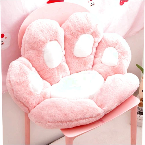 Yunya Cat Paw Cushion Cute Seat Cushion,Cat Paw Shape Lazy Sofa Bear Paw Chair Cushion Warm Floor Cushion for Dining Room Office Chair ,Funny Gifts for Kids (Pink, S-27.5x23.6in)