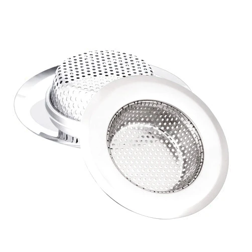 CISHNOU 2 PCS CISHNOU Stainless Steel Rust Proof Anti-Clogging Strainer Screen Cover for Kitchen Lavatory Sink Drain Strainer Hair Catcher Large Wide Rim 4.5