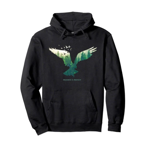 Retro National Park Shirts For Women, Men & Kids Preserve & Protect Vintage National Park Eagle Bird Pullover Hoodie