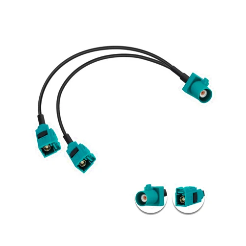 POBADY Fakra Z Cable Fakra Z Male to Dual Fakra Z Female Splitter Coax Cable 12in/30cm Fakra Z Splitter Coaxial Cable RG174 V-Type for Car Stereo GPS Navigation