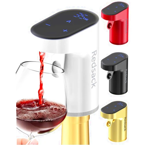 Redsack Electric Wine Decanter Aerator Dispenser Pourer Whiskey Adjustable Quantity Liquor Wine Pump Birthday Gift for Men Women Mom Dad Boss Brother Husband Funny Unique Gifts for Him (White)