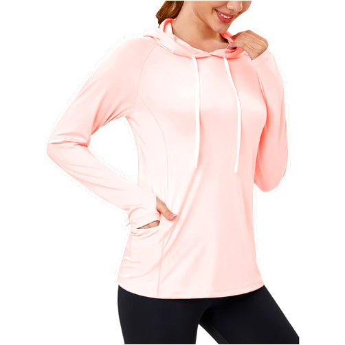 MAGCOMSEN Women's UPF 80+ Sun Protection Hoodie Shirt Long Sleeve Outdoor Hiking Fishing Rash Guard with Pocket