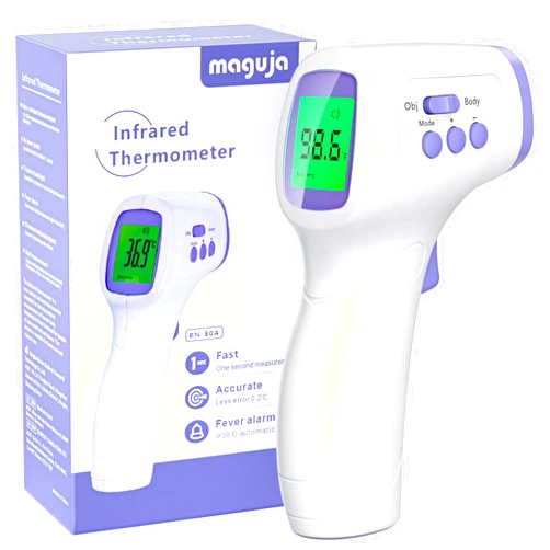 Maguja Thermometer for Adults and Kids Forehead Thermometer for Kids Digital Touchless Thermometer Infrared Forehead Thermometer with 3 in 1 LCD Display Fever Alarm and Memory Function