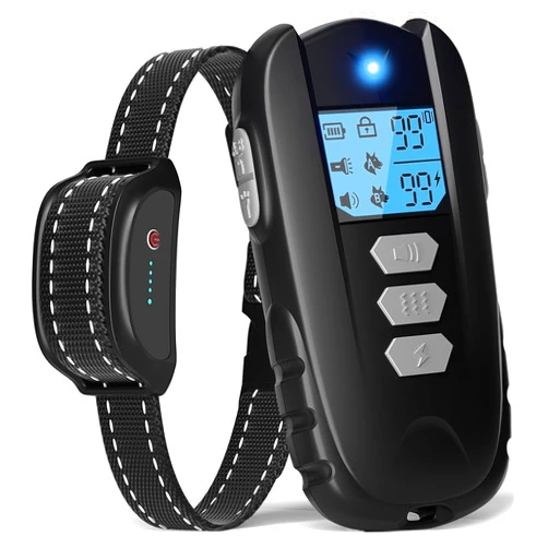 WUJ Dog Training Collar with Remote - Shock Collar for Dogs, Waterproof Electric Collar with Flashlight Beep Vibration Shock Modes Rechargeable Dog Shock Collar for Small Medium Large Dogs