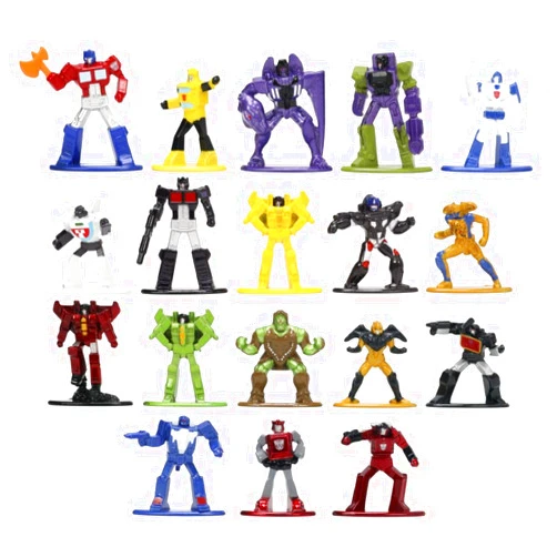 Jada Toys Transformers Jada Nano metalfigs, die cast, Series 3, 18 Figures (16 Plus, 2 Gold Exclusives)