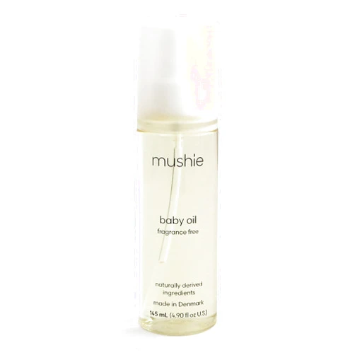 mushie Organic Baby Oil | Hypoallergenic, Lightweight to Prevent Moisture Loss | Certified COSMOS ORGANIC | Made in Denmark, 4.9 fl oz (145 mL)