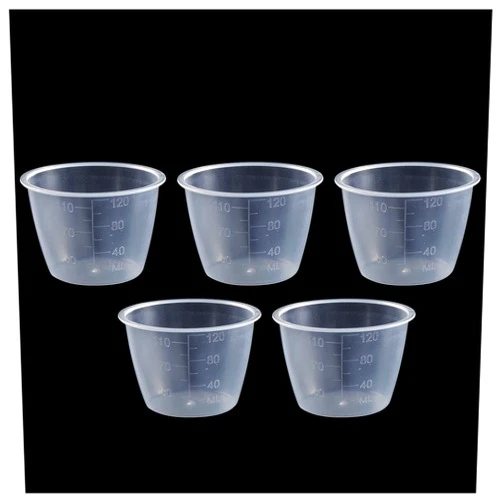 JCBIZ 5pcs Plastic Transparent Rice Measuring Cup 120ml Rice Cooker Measuring Cup for Dry and Liquid Ingredients