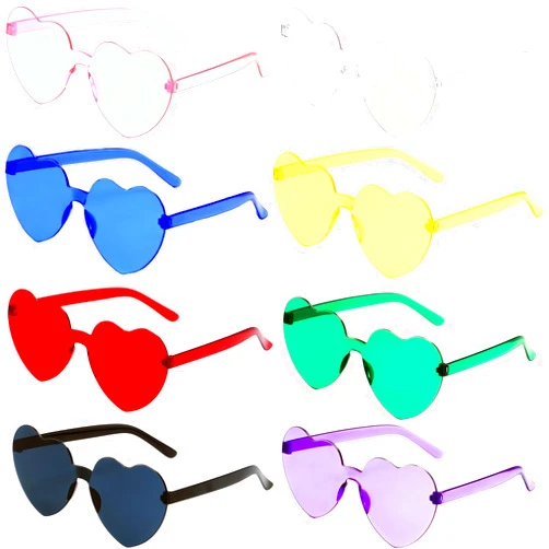 Virtue morals Heart Glasses Heart Shape Sunglasses for Valentine Mardi Gras Summer Women's Party Favor