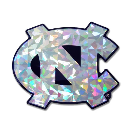 Elektroplate Officially Licensed North Carolina UNC Silver Reflective Decal | Premium 3D Doming All Weather Decal for Car, Water Bottle, Laptop, Window, Cooler, Toolbox, Phone | Made in The USA