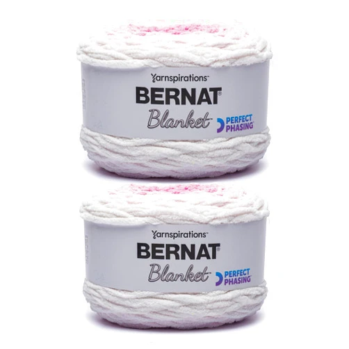 Bernat Blanket Perfect Phasing - 2 Pack of 220 Yards/10.5 oz Petal 100% Polyester Yarn