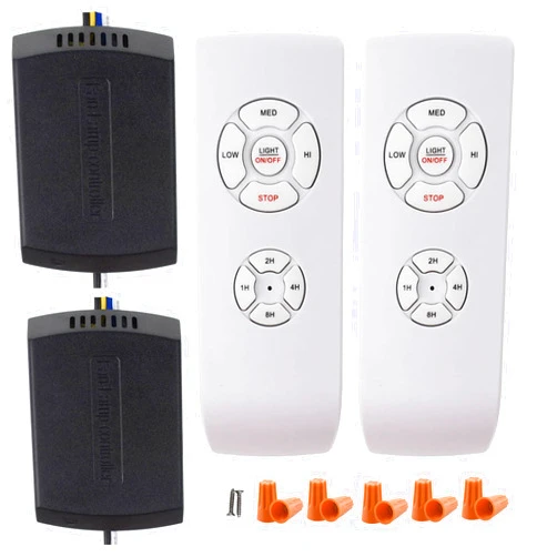 LPHUMEX 2 Pack Universal Ceiling Fan Remote Control Kits, Small Size Receiver Fan Speed, Light and Timing Remote for Harbor Breeze/Westinghouse/Honeywell/Other Ceiling Fan lamp