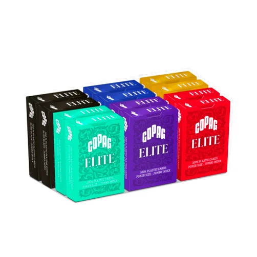 Copag Elite 100% Plastic Playing Cards, Poker Size (Standard) Jumbo Index Single Deck (12 Pack)