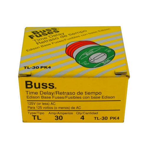 Bussmann Bussman TL-30PK4 30 Amp TL Edison Plug Time Delay Fuse 4 Count