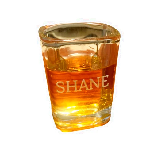 Brady's Bricks Personalized Engraved Shot Glasses - Makes a beautiful gift and is perfect for bridesmaid and groomsmen gifts, weddings and all parties (Set of 4 Glasses (Same Design), Font 3)