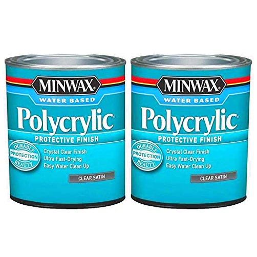 Minwax 63333444 Polycrylic Protective Finish Water Based,1 Quart, Satin 2 Pack