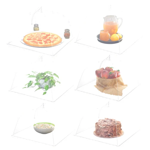 Simply Genius (6 pack) Large and Tall 17x17 Pop-Up Mesh Food Covers Tent Umbrella for Outdoors, Screen Tents, Parties Picnics, BBQs, Reusable and Collapsible Food Tents