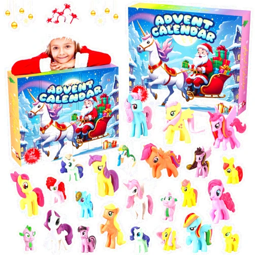Nuwuo Advent Calendar 2024 Horse Figures - 24 Playset Countdown Days to Christmas Holiday, Xmas Decoration Surprise Gift for Boys Kids Girls Teens Fun Play Party Favor Classroom Prizes