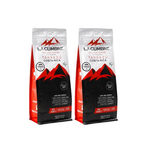 Cafe La Cumbre Tarrazu La Cumbre Specialty Coffee Ground Medium Roast, Arabica Beans, Low Acid, Gourmet, Vegan, Kosher & Keto Friendly, Red Honey Process 12 oz, 2 Pack