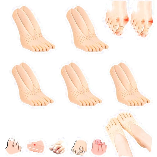 Diameleo Orthoes Bunion Relief Socks - Orthoes Socks - Bunion Relief Socks Women - Projoint Antibunions Health Sock - Sock Align Toe Socks for Bunion (5pairs begie)