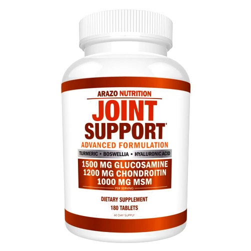 Arazo Nutrition Glucosamine Chondroitin Turmeric Msm Boswellia - Joint Support Supplement for Relief 180 Tablets for Bones, Back, Knees, Hands - Arazo Nutrition