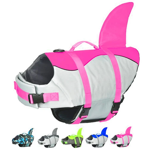 Doglay Dog Life Jacket Shark, Ripstop Dog Life Vests for Swimming Boating with High Buoyancy and Rescue Handle, Adjustable Dog Life Jacket Pet Flotation Vest for Small Medium Large Dogs