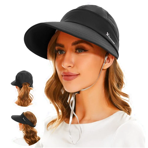 American Trends Sun Hats for Women UV Protection Wide Brim 2 in 1 Zip-Off Visor Summer Beach Womens Packable Golf Hat