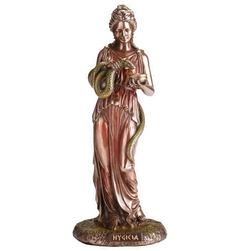 Veronese Design 6 1/8 Inch Hygieia Greek Goddess of Hygiene Cold Cast Resin Bronze Finish Sculpture