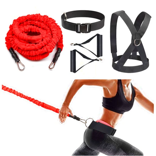 Sunsign Resistance Running Training Bungee Band, Bungee Resistance Cord Set, Long Resistance Band, Lateral Movement Sprint Overspeed Training Fitness for Fast