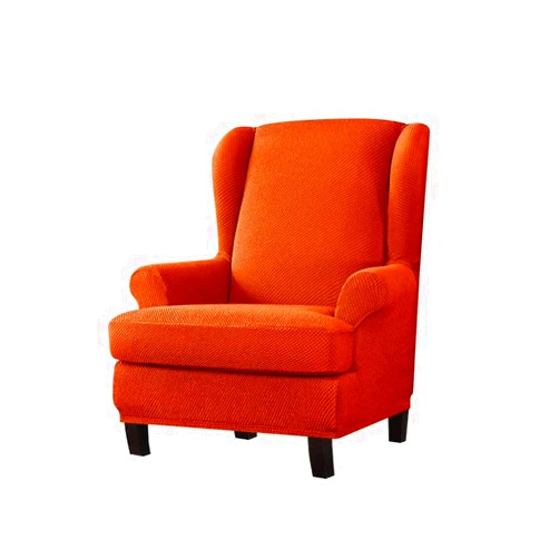 IMYOGI High Stretch Sofa Covers Stretch 2-Piece Wing Chair Slipcover, Wingback Armchair Chair Sofa Cover Furniture Protector-Orange