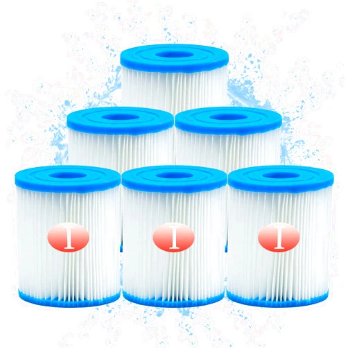 MRSTOT Type I Pool Filter Cartridge, 58093 Replacement Filter Cartridge for 300/330 Gal/H Filter Pump, for Summer Waves Above Ground Pool Pump (6 Pcs)