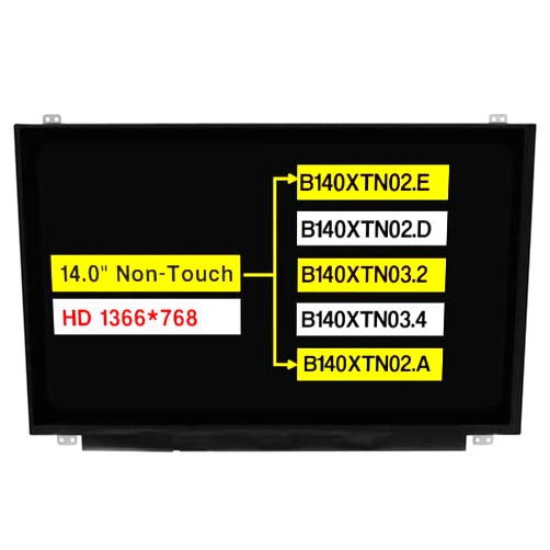 POBRIDA New Screen Replacement B140XTN02.E B140XTN02.D B140XTN03.2 B140XTN03.4 B140XTN02.A for DELL 3VR4M H4NVF 14.0 Inches HD 1366 * 768 30 Pins Non-Touch LCD Display Panel