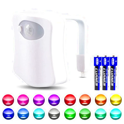 BSASHF Color Changing Toliet Night Light Motion Sensor Led Toilet Motion Activated Led Light Washroom Light UV Slap Activated Butt Lamp Smart Light Commode Night Lamp(16 1)
