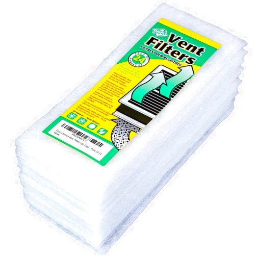 Everything Dust Control Vent Filters - Pack of 24 | Traps Unwanted Particles In The Air | Provides Fresh, Filtered Air for Bathrooms, Bedrooms, Kitchen, Family Rooms.