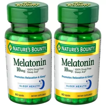 Nature's Bounty Melatonin 10 mg, 2 Bottles (60 Count)