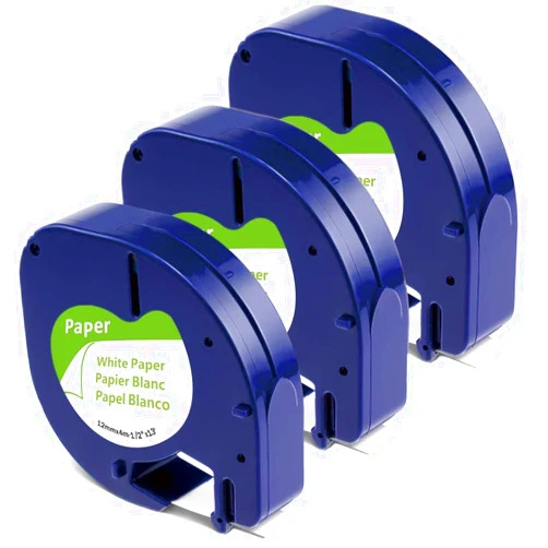 AONOMI 3 X Paper White Tape Replacement for Dymo Letratag Refills Compatible with Dymo Label Maker Refills 1/2 x 13 for Letra Tag LT-100T LT-100H 200B QX50