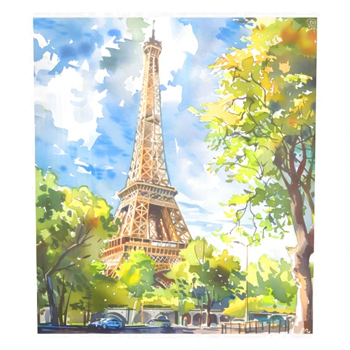 ALAZA Eiffel Tower Watercolour Large Dishwasher Magnet Magnetic Cover 23x26 in Refrigerator Sticker Washer Kitchen Decor