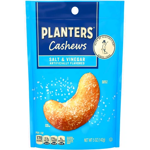 PLANTERS Cashews Salt & Vinegar - Trail Mix Snack Packs - Snacks, Snack Pack, Party Trail Mix, 5 Oz Bag, 1 Pack