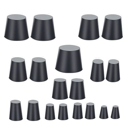 BUSY-CORNER Solid Rubber Stopper Bungs 19 Pieces 10 Assorted Sizes from 000# to 7# Use for Flask, Plug Holes, Dog's Pool and Test Tube or Other Laboratory Apparatus Need Sealed