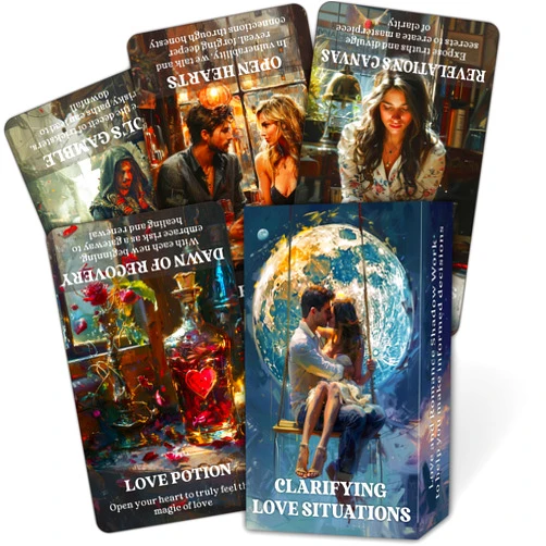 DPEHAKMK Clarifying Love Situations Oracle Cards, Twin Flames Soulmates Relationship Romance Love Messages Oracle Deck, Shadow Work Oracle Deck