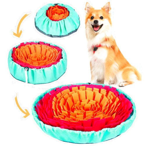 Vivifying Snuffle Mat for Dogs, Interactive Sniff Mat for Slow Eating and Keep Busy, Adjustable Dog Digging Toys Encourages Natural Foraging Skills and Mental Stimulation